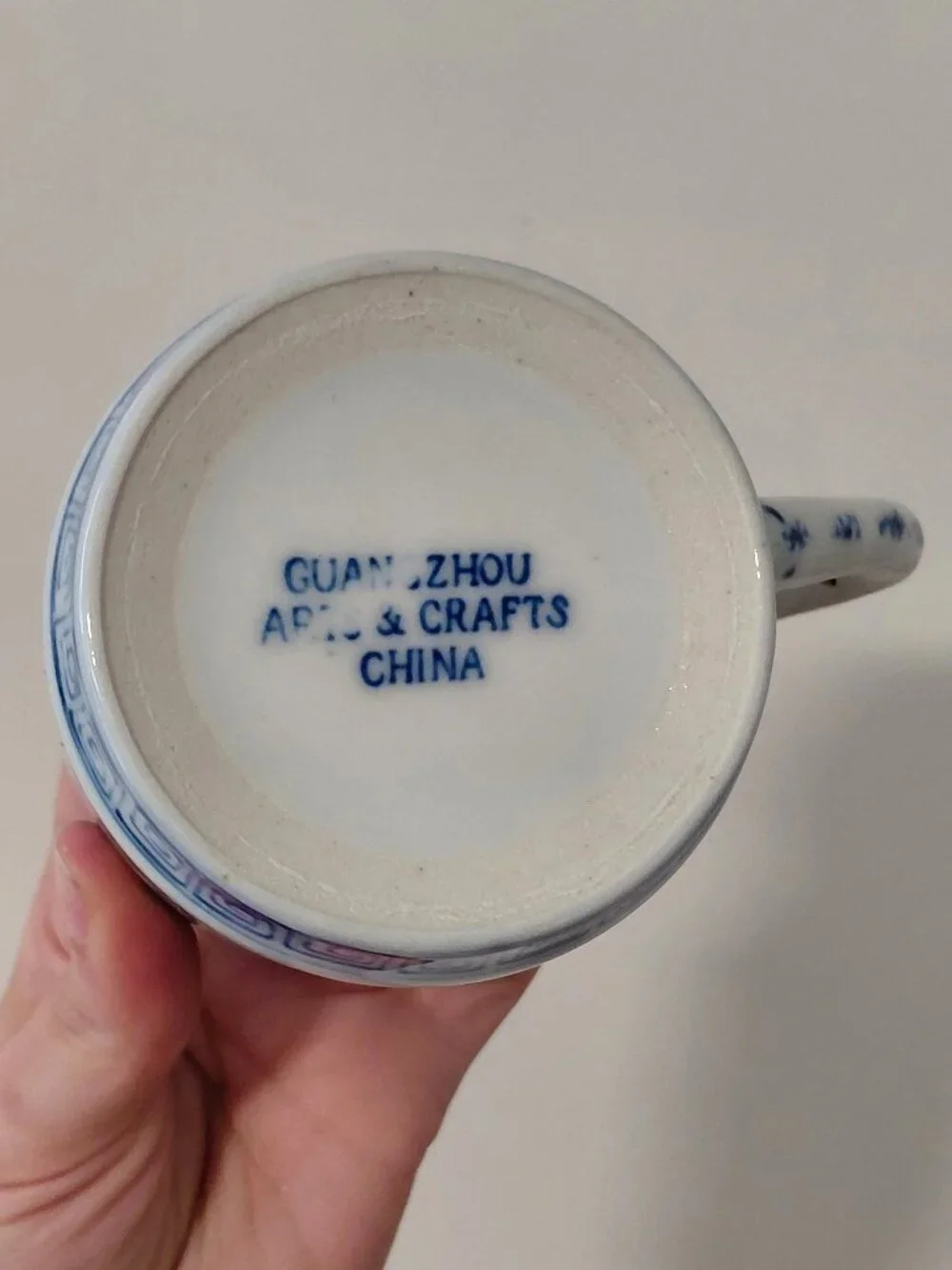 Vintage Blue and White Lidded Coffee or Tea Mug